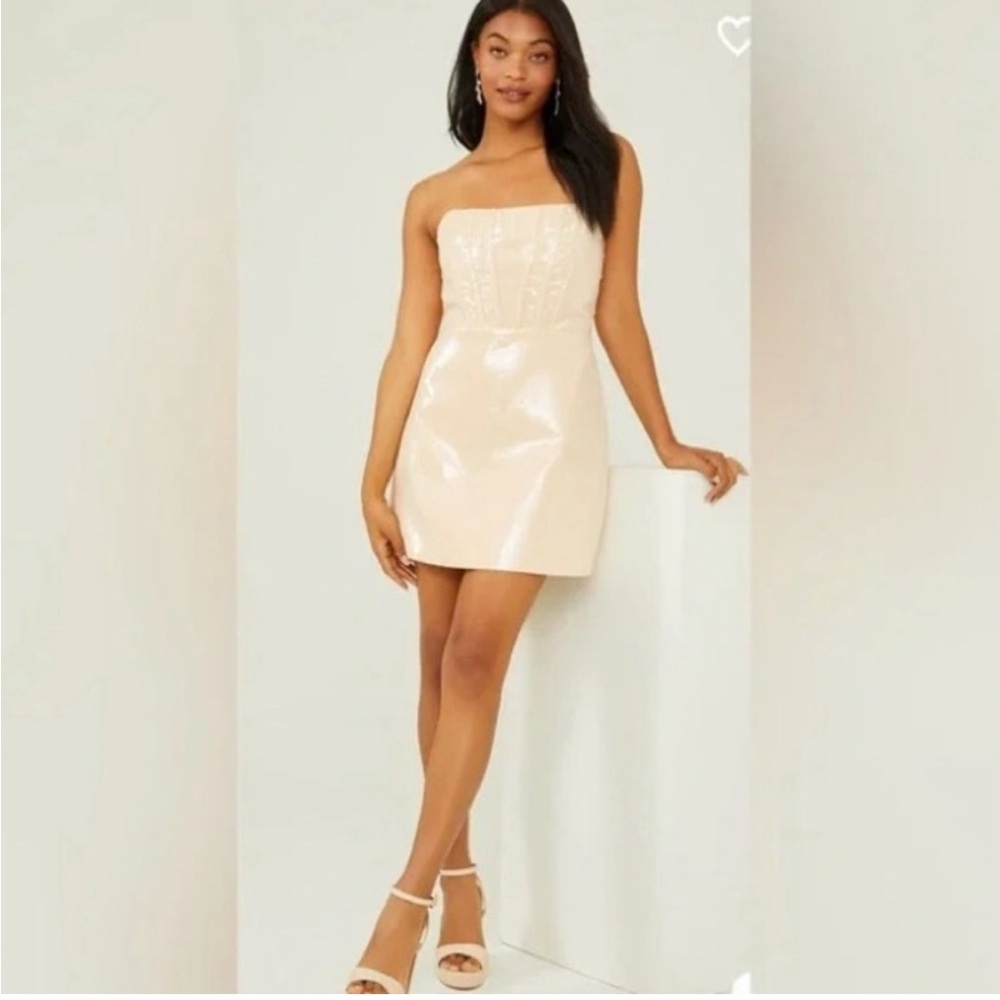 NWT Altr'd State Sequin Corset dress in pale pink (blush)